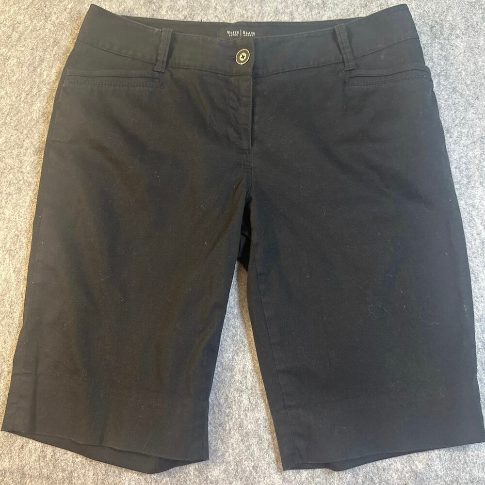 White House Black Market slim Bermuda Black shorts womens size 4